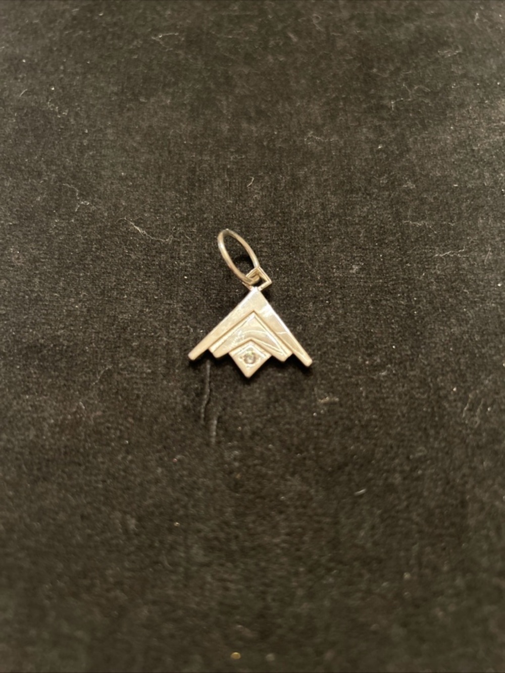 Silpada 925 Sterling silver 5 year geometric Logo pendant w/ cz